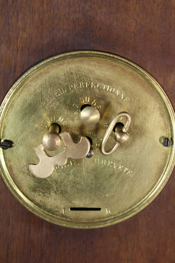 Antique French folk art handmade wood carved mantel clock house rare