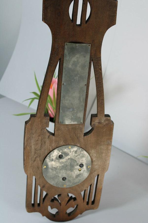 French Art nouveau wood carved barometer