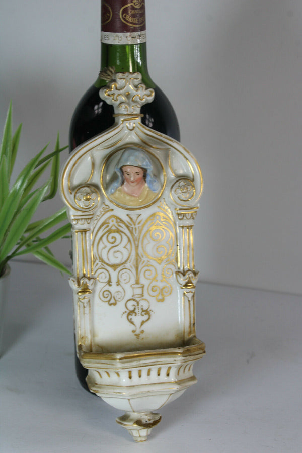 Antique Vieux paris porcelain holy water font religious