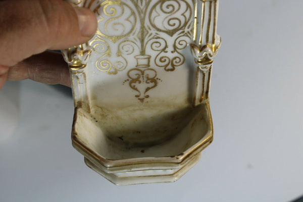 Antique Vieux paris porcelain holy water font religious