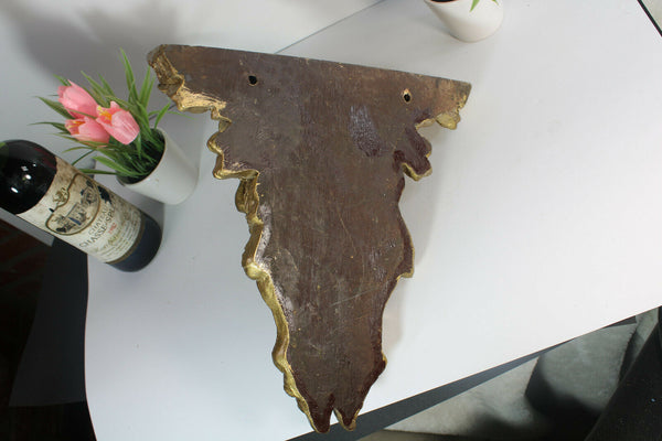 Vintage Cherub putti lion gold gilt wall console