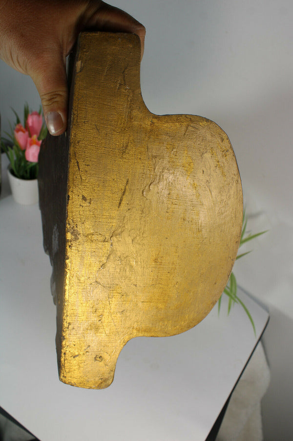 Vintage Cherub putti lion gold gilt wall console