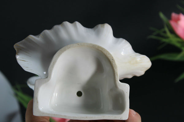 Antique french vieux paris porcelain Archangel holy water font religious rare