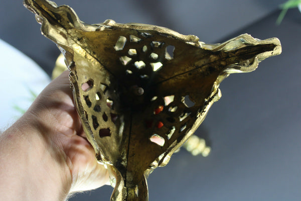 PAIR antique bronze religious Candlesticks Candle holder Dragon salamander