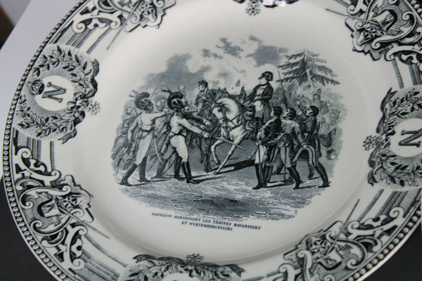6 Antique boch Freres BFK Belgian ceramic plates napoleon scene battles