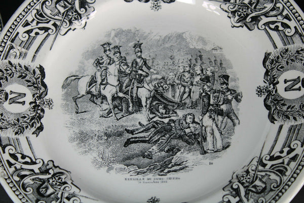 6 Antique boch Freres BFK Belgian ceramic plates napoleon scene battles