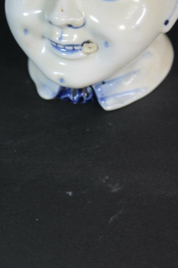 RAre antique delft pottery marked lidded box Boy mill landscape scene