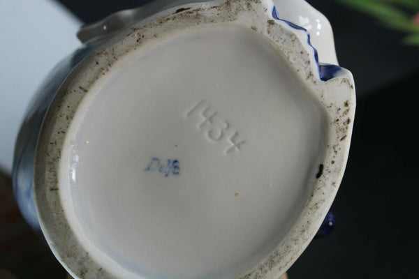 RAre antique delft pottery marked lidded box Boy mill landscape scene