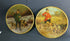 Antique PAIR Metal plates oil paintings by ALbert de Gesne hunting signed