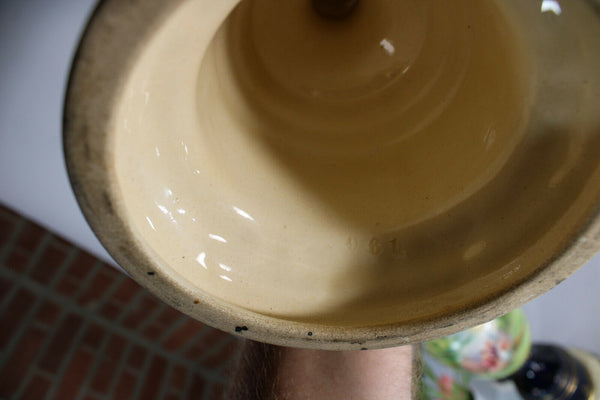 Antique english hand paint faience porcelain Romantic vases rare