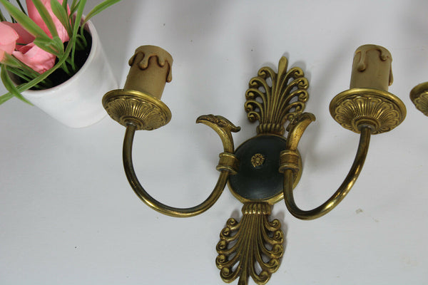 PAIR vintage french empire eagle bird wall lights sconces