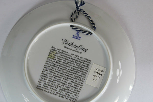 Set 4 Kaiser West germany porcelain birds plates hand paint signed