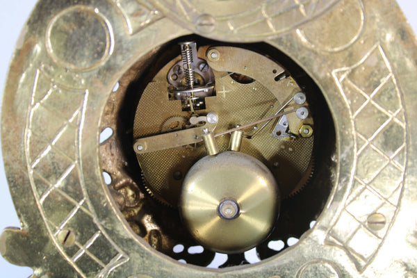 Vintage Bronze clock lions caryatid putti head clock