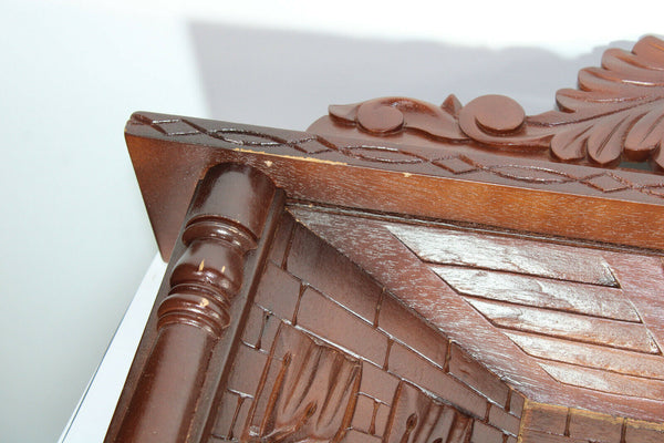 LARGE french wood carved religious last supper sculpture wall plaque panel rare