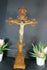 antique 1901 signed dated wood carved crucifix neo gothic rare religious