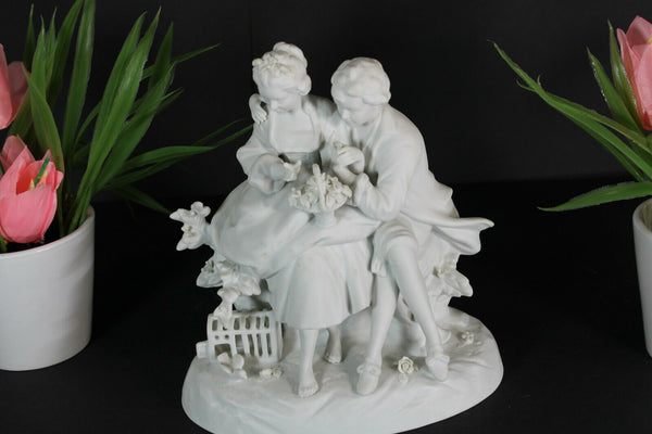 Antique German marked unterweissbach Bisque porcelain romantic group