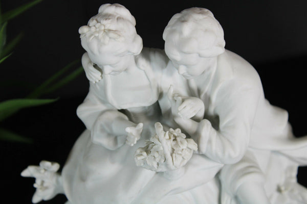 Antique German marked unterweissbach Bisque porcelain romantic group