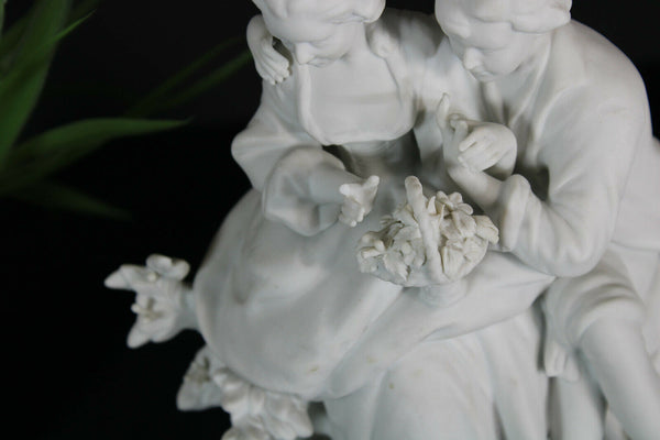 Antique German marked unterweissbach Bisque porcelain romantic group