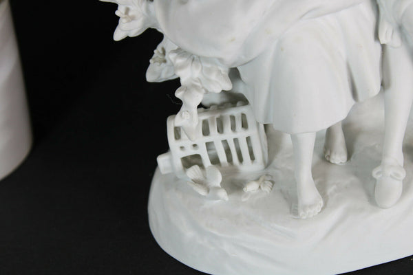 Antique German marked unterweissbach Bisque porcelain romantic group