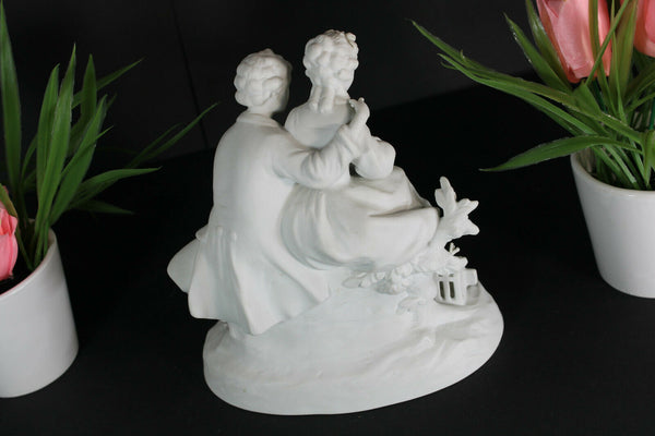 Antique German marked unterweissbach Bisque porcelain romantic group