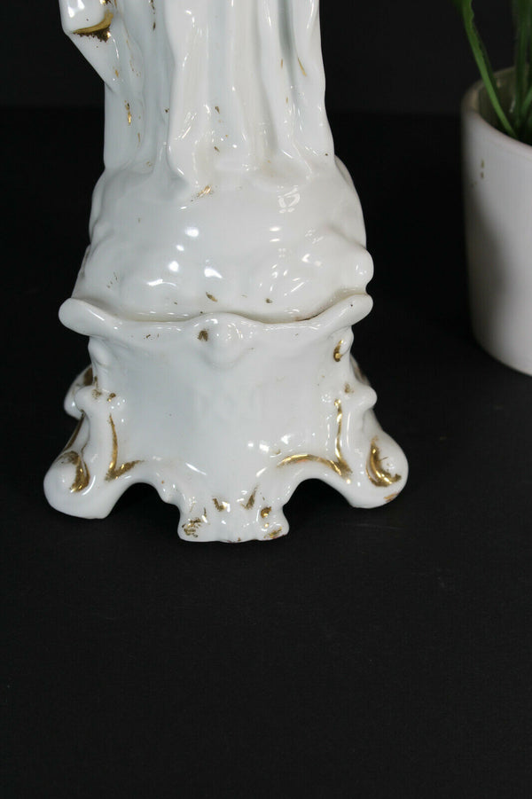 Antique french vieux paris porcelain madonna figurine