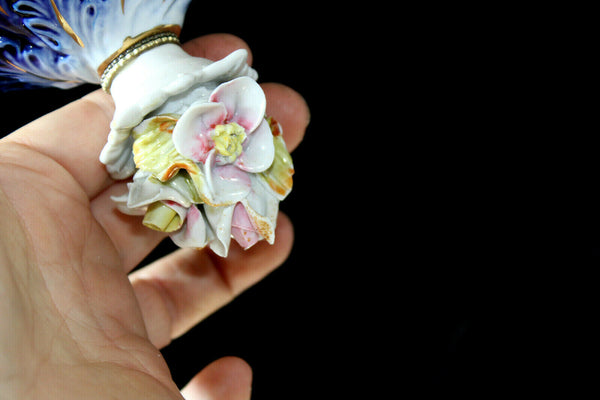 Capodimonte italian porcelain marked 6 arms chandelier floral decor