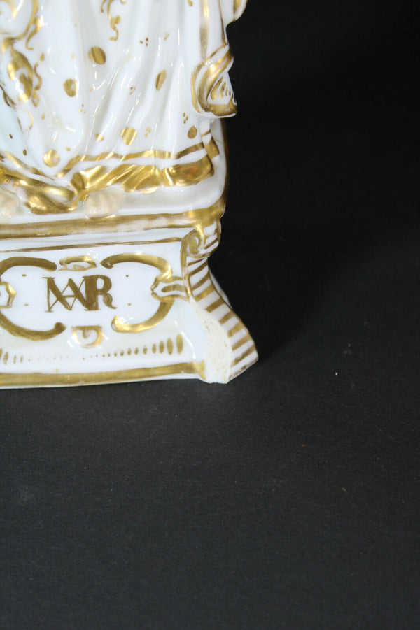 Antique Vieux paris porcelain madonna Figurine statue religious