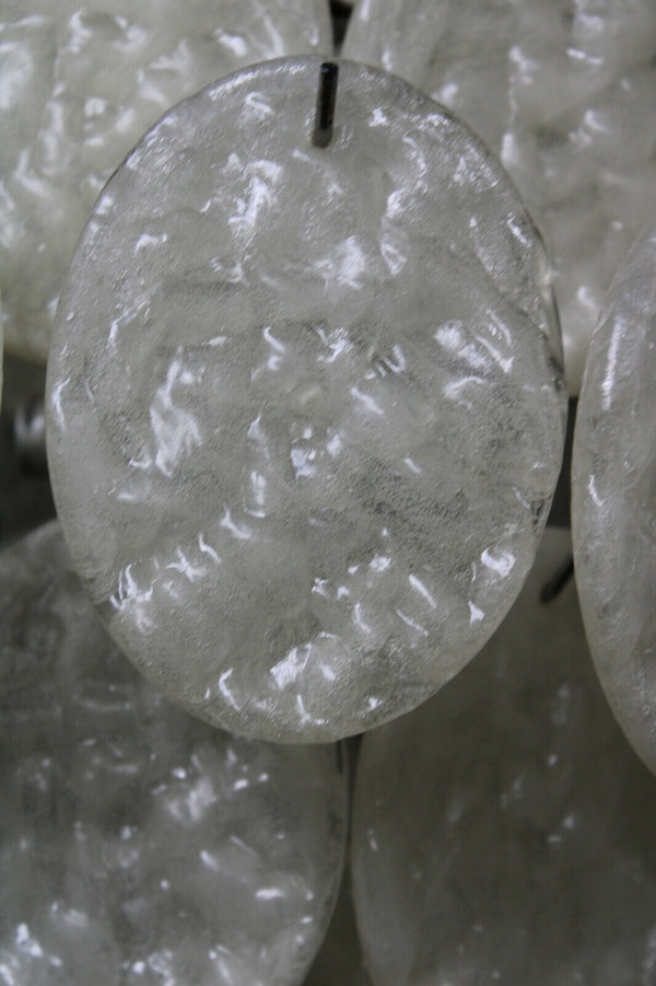 Vintage mid century italian vistosi 36 discs chandelier lamp retro