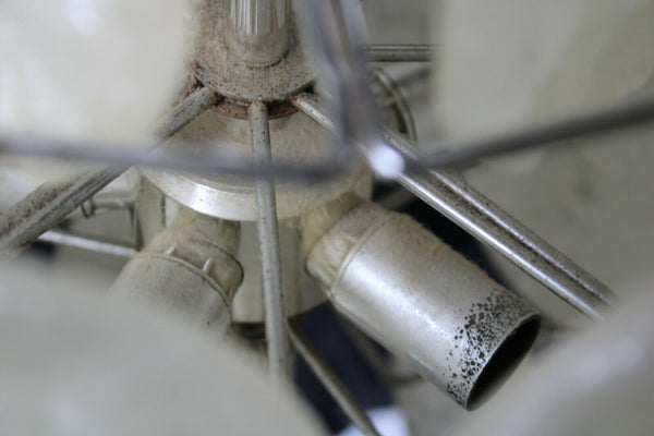 Vintage mid century italian vistosi 36 discs chandelier lamp retro