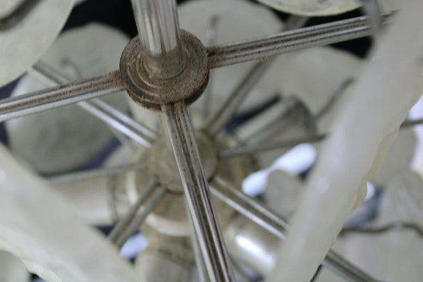 Vintage mid century italian vistosi 36 discs chandelier lamp retro