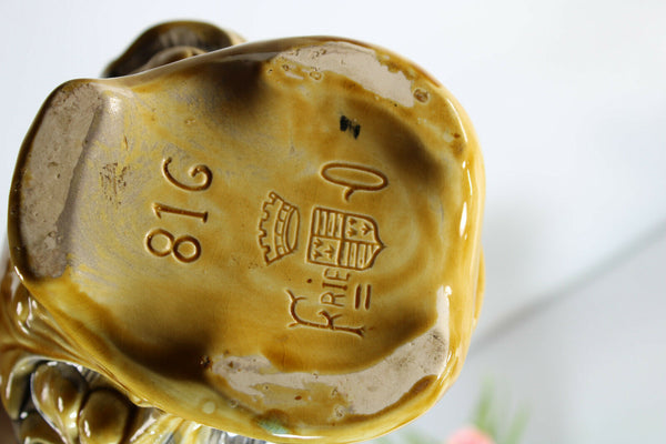 Rare antique barbotine art nouveau ONNAING ceramic marked pitcher figural