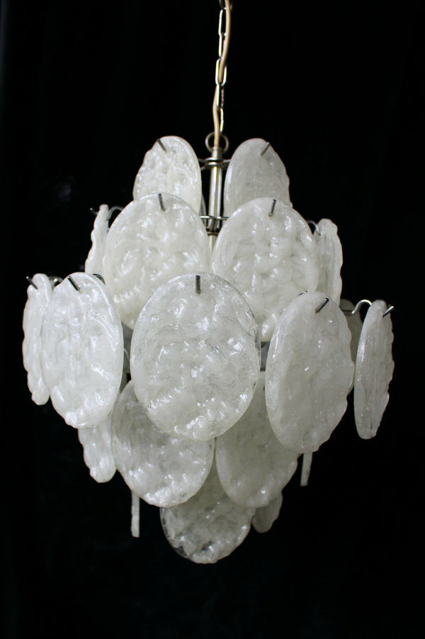 Vintage mid century italian vistosi 36 discs chandelier lamp retro