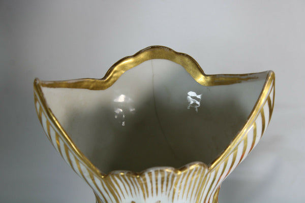 PAIR antique french vieux paris porcelain Vases Romantic Scene hand paint