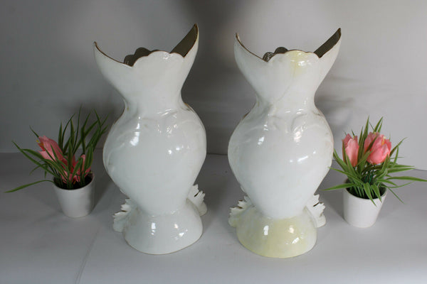 PAIR antique french vieux paris porcelain Vases Romantic Scene hand paint