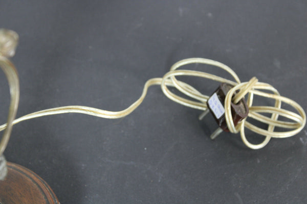 Antique French spelter bronze putti cherub figurine table lamp