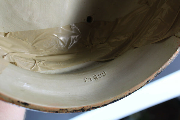 Antique XL Terracotta French hunter dog figurine statue marked