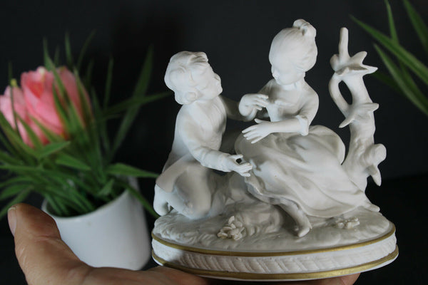 German unterweissbach marked bisque porcelain romantic couple statue