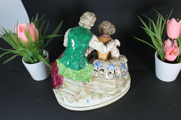 German porcelain Group statue romantic bird marked