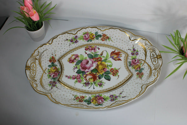 XL French limoges hand paint haviland Floral plate presentation tray