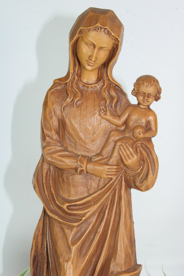 Vintage large french Statue saint MAdonna child figurine statue