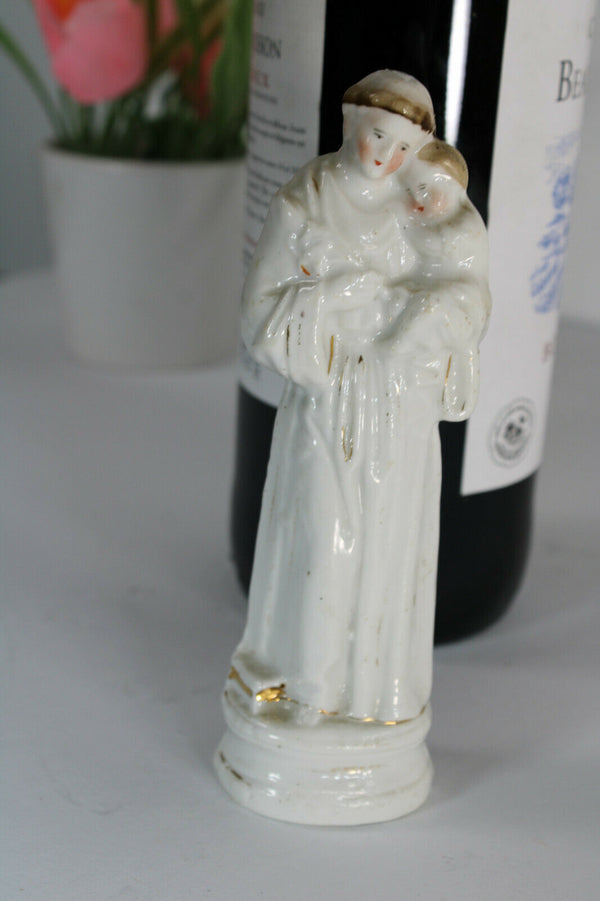 Antique vieux paris paris porcelain saint anthony statue figurine religious
