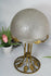 Antique Art nouveau Bronze Floral Frame mushroom crystal glass bowl lamp