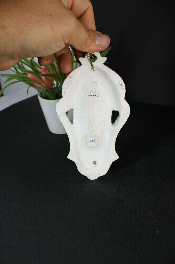 Antique marked letu mauger french holy water font religious