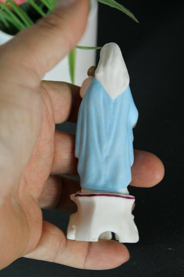 Antique french vieux paris porcelain madonna figurine statue