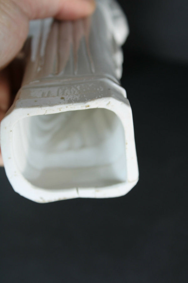 Antique french vieux paris porcelain sacred heart jesus statue