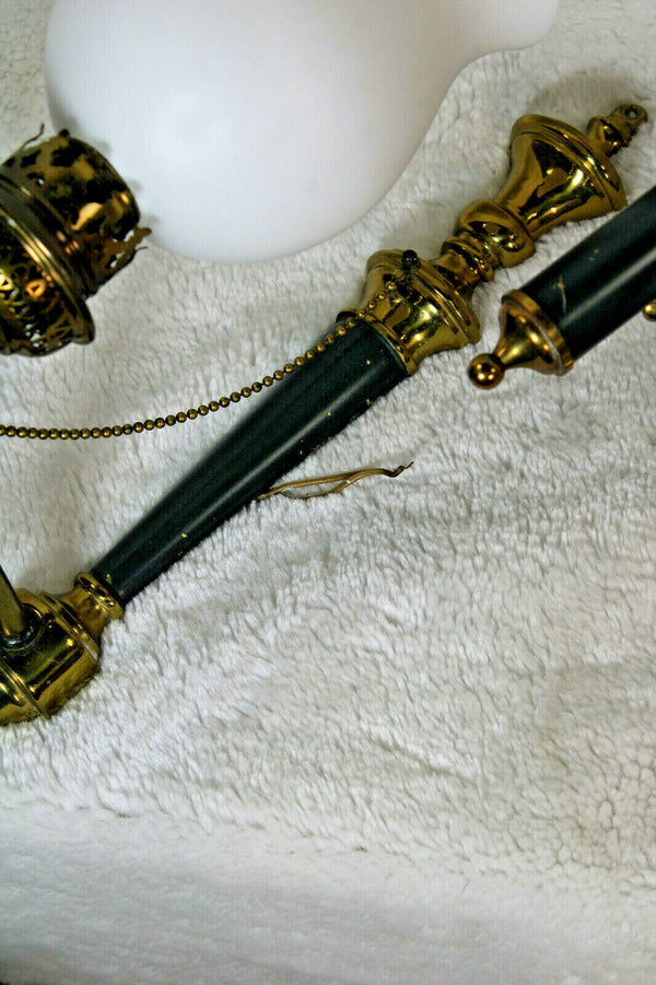 Set 3 bronze opaline Wall lights sconces Torch model Attr. maison arbus 1970s