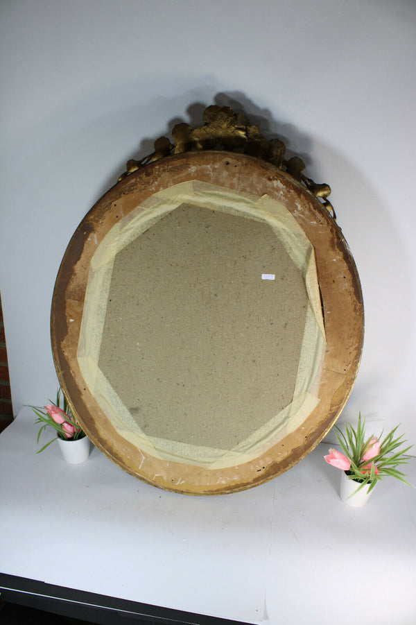 Antique 19thc portrait man oil cardboard painting frame