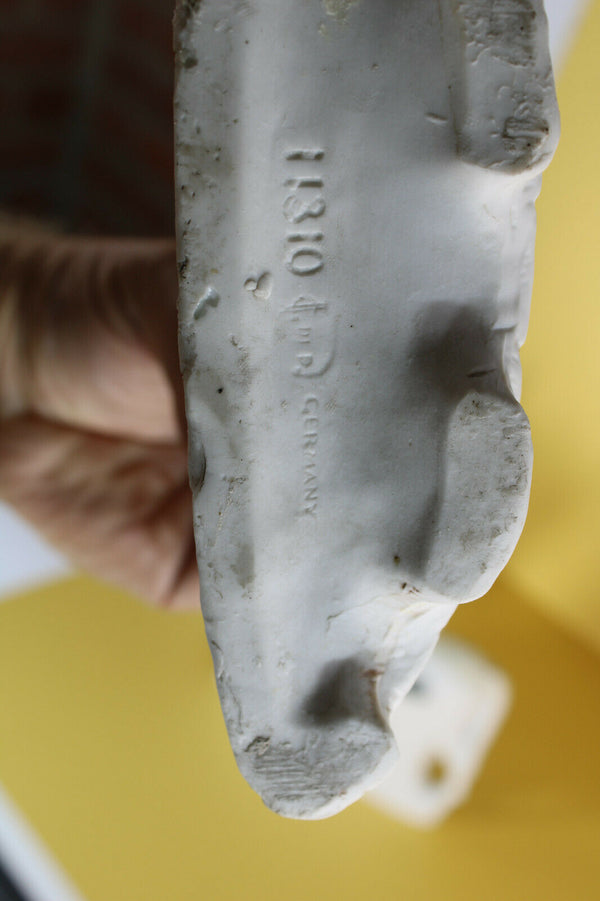 PAIR german grafental bisque porcelain statue group horse marked