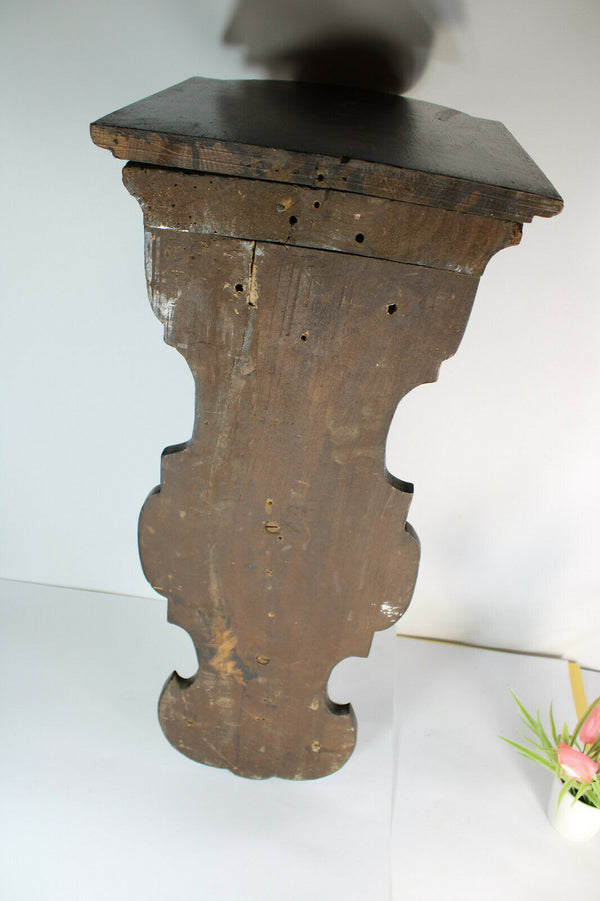 Majestical Antique black forest wood carved Dragon Gothic Wall console rare