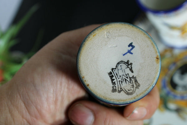 Antique Porcelain de GIEN marked Smoking set mythological theme